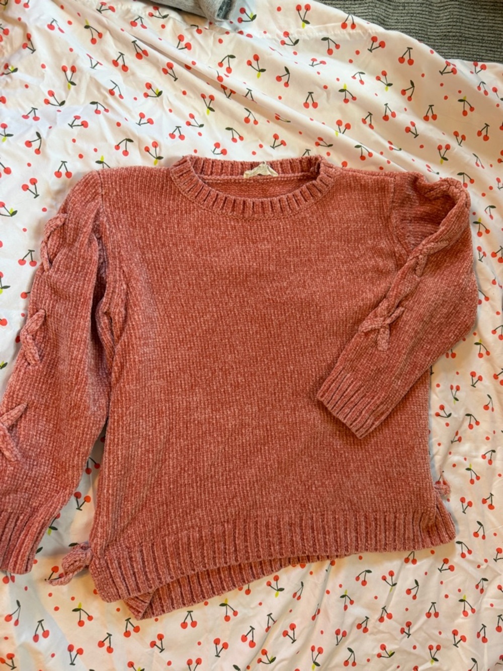 Jessica Simpson Rose Pink Chenille Cable-Sleeve Sweater